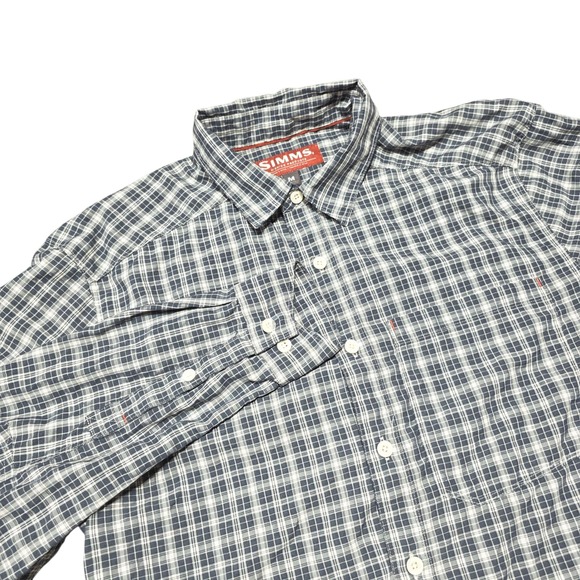 Simms Other - SIMMS Fishing Products Mens Plaid Button Down Long Sleeve Shirt Size M